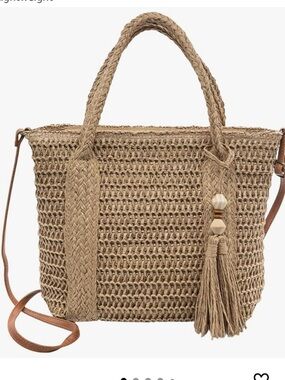 Straw Beach Bag - Women Woven Tote Bags Summer Crossbody Shoulder